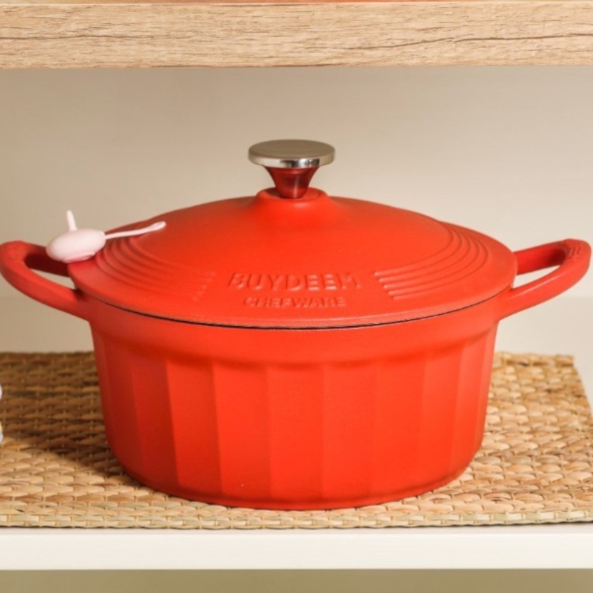 Gusseisen-Kochtopf Buydeem CP521 emailliert 2,9l Küchenartikel Pastellrot