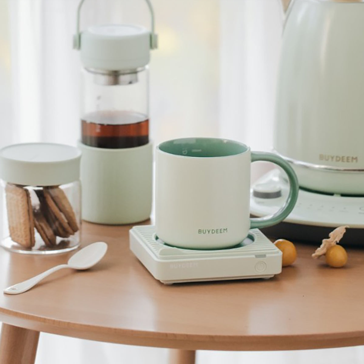300 ml Buydeem CD1018 Ceramic Coffee and Tea Mug, Pastel Green