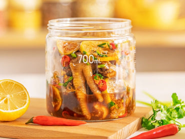 Buydeem CS1014 Green 700ml Glass Jars (Set of 2) with Lids