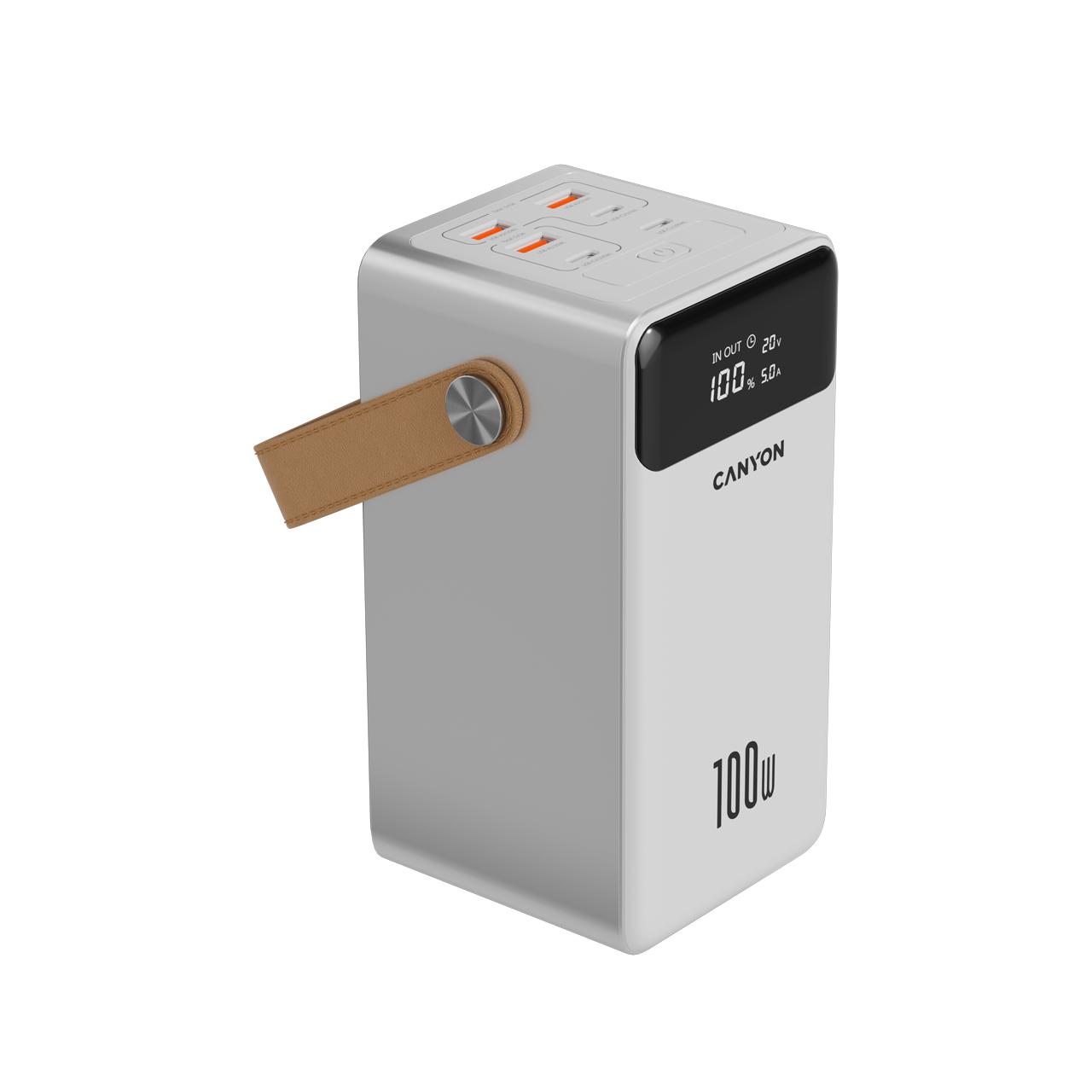 Power bank 60000 mAh PD 100W aluminum Canyon OnPower 610 white