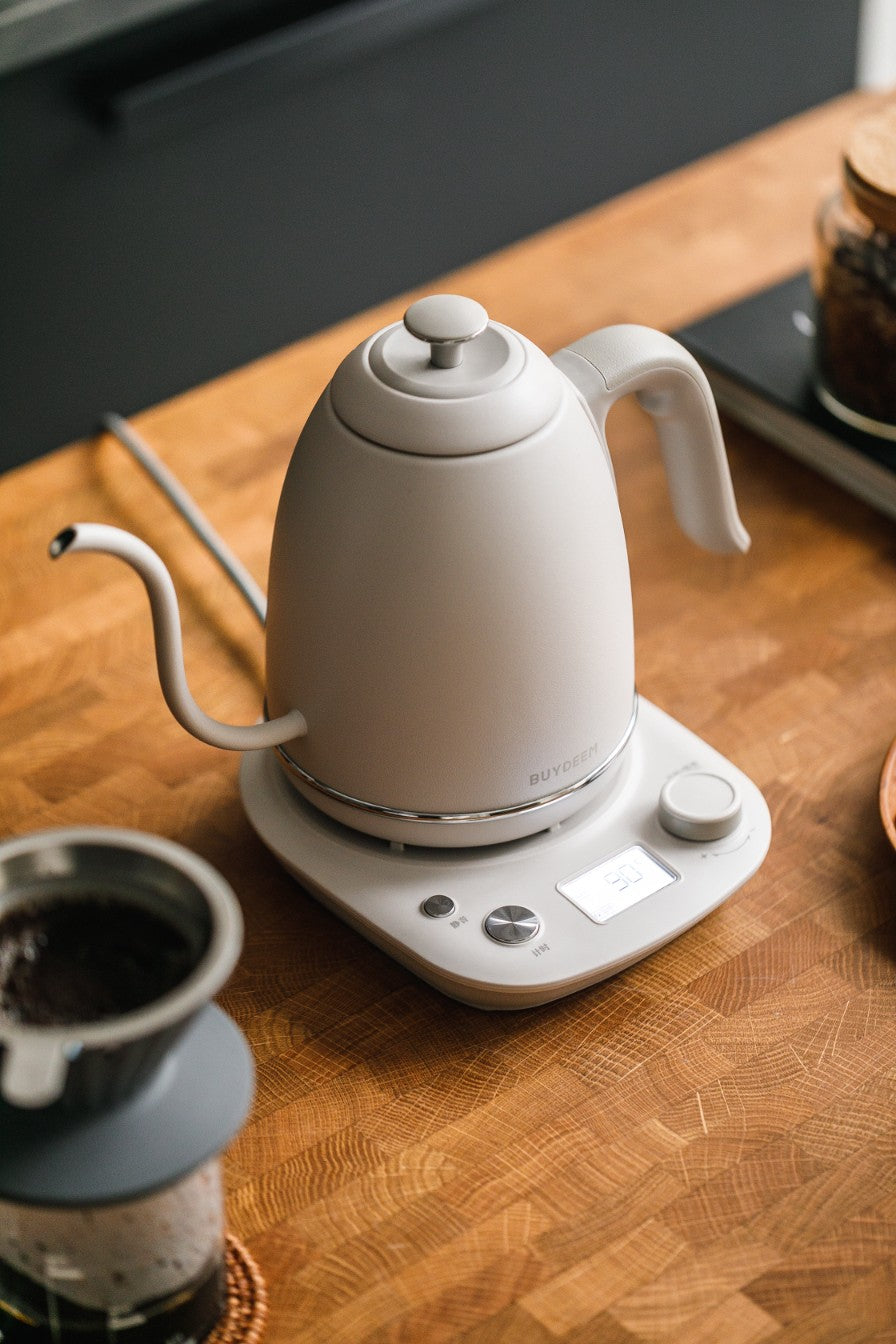 Buydeem K821 Gooseneck Electric Kettle with Temperature Control, Pastel Cream