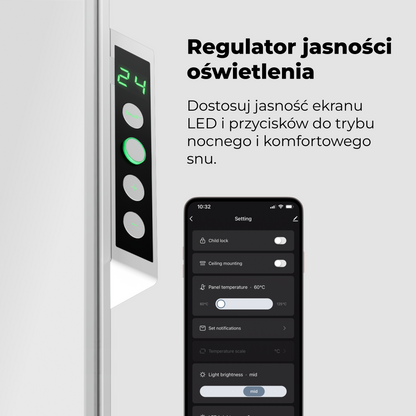Elektrische Glasheizung Slim 1 cm Infrarot 700W Aeno Smart weiß