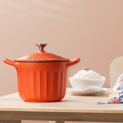 Buydeem CP541 Enamelled Cast Iron Pot 1.8L Kitchen Pastel Red