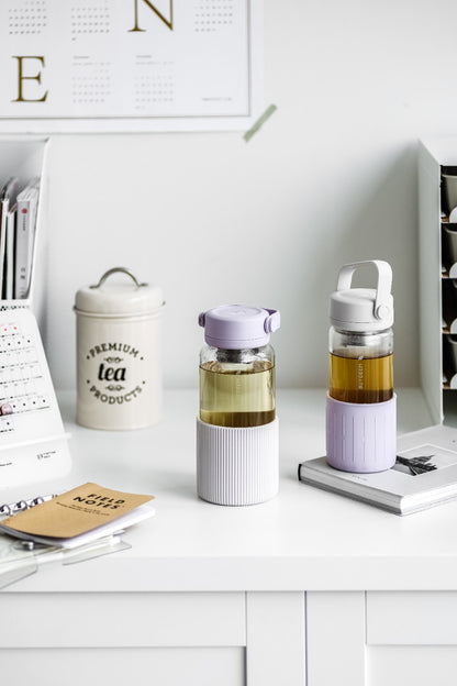 Buydeem CD1008 350 ml Glass Bottle with Infuser for Tea, Purple