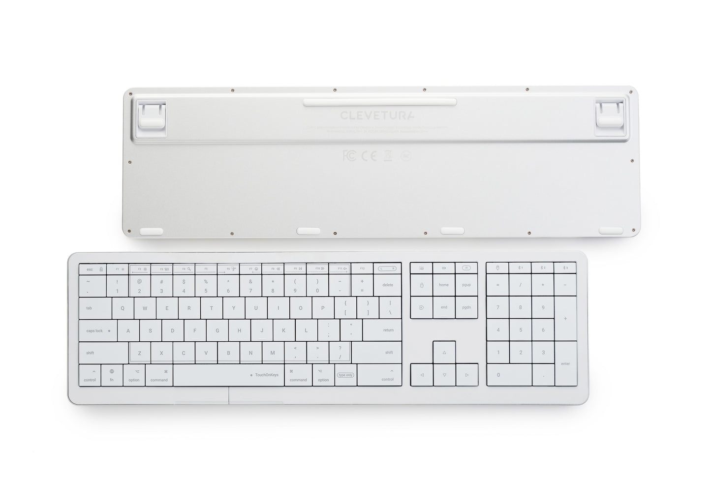 CLEVETURA CLVX 1 RGB Touch-Tastatur MacOS Windows Linux Weiß