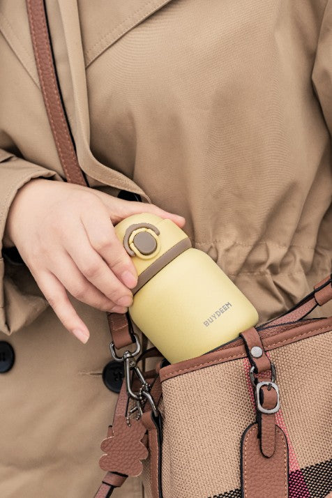 Thermoflasche Thermoskanne für Kinder für die Handtasche 200 ml Buydeem TAN200 hellgelb
