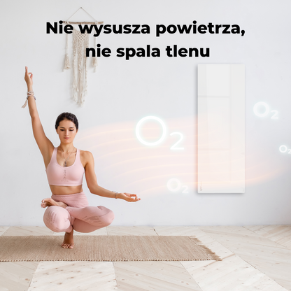 Elektrische Glasheizung Slim 1 cm Infrarot 700W Aeno Smart weiß
