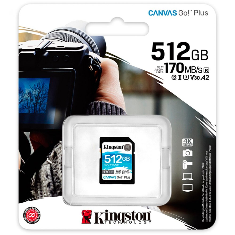 Kingston 512 GB SDXC Class 10 UHS-I U3 V30 Speicherkarte schwarz