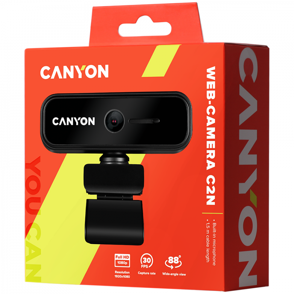 Full HD 1080p Webcam Canyon C2N black