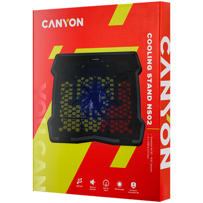 Podstawka chłodząca z wentylatorem 2USB LED Canyon NS02 czarna