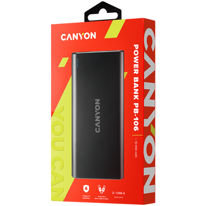 Powerbank 10000 mAh portable Canyon PB-106 black