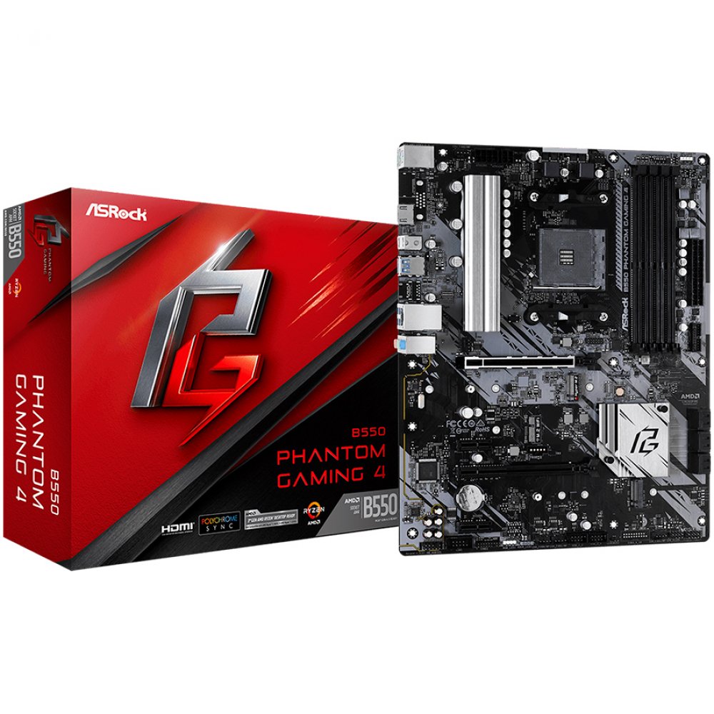 ASROCK B550 Phantom Gaming 4 Sockel AM4 ATX Mainboard