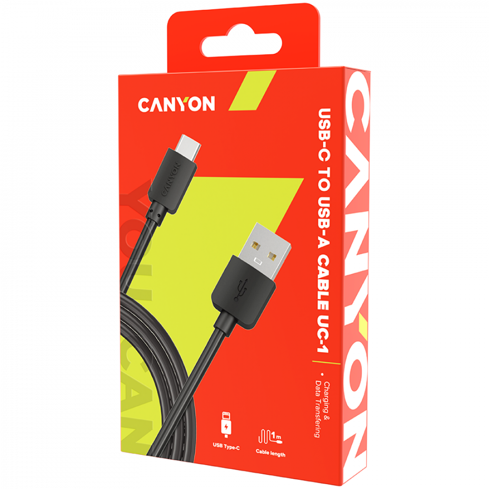 USB to USB C Cable 5W 1m Canyon UC 1 black