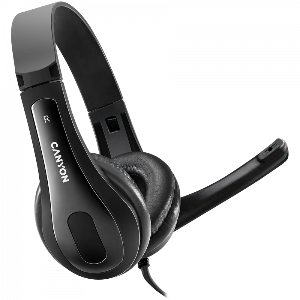 Headset with microphone 2 m for PC Canyon CHSC-1 black