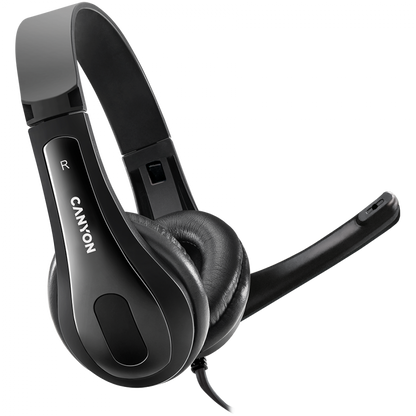 Headset with microphone 2 m for PC Canyon CHSC-1 black
