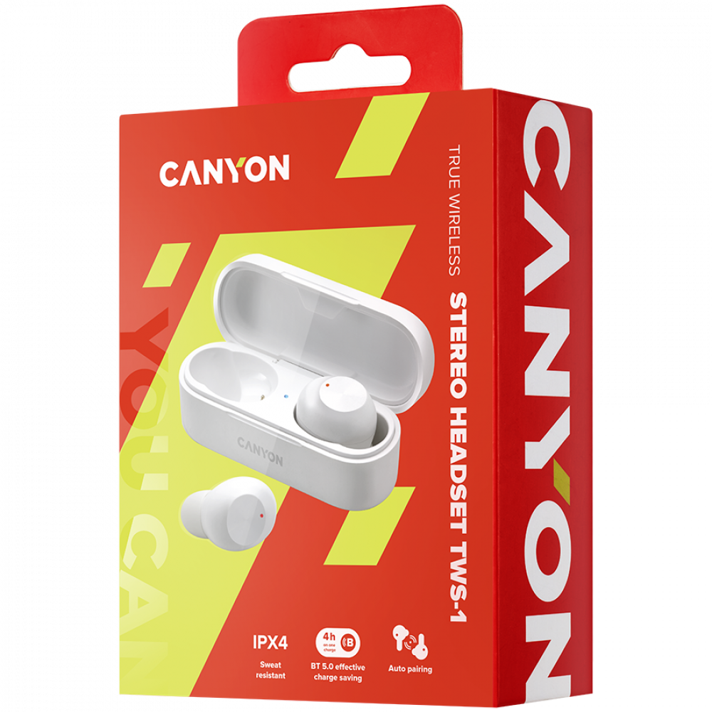 Canyon TWS 1 TWS In-Ear-Kopfhörer kabellos weiß