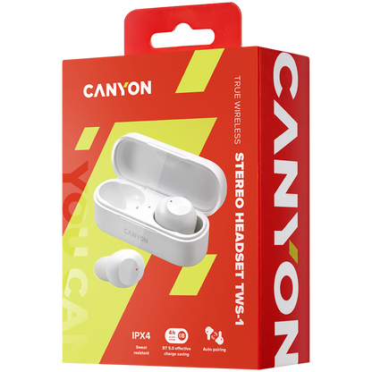 Canyon TWS 1 TWS In-Ear-Kopfhörer kabellos weiß