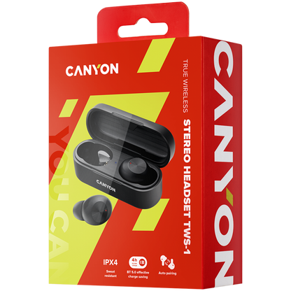 TWS 1 In-Ear-Kopfhörer kabellos Canyon TWS-1 schwarz