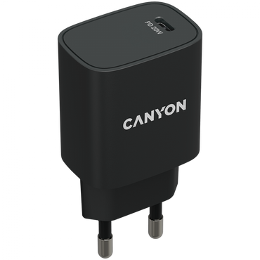 Canyon H-20-02 20W USB-C PD Wall Charger for Phone, black