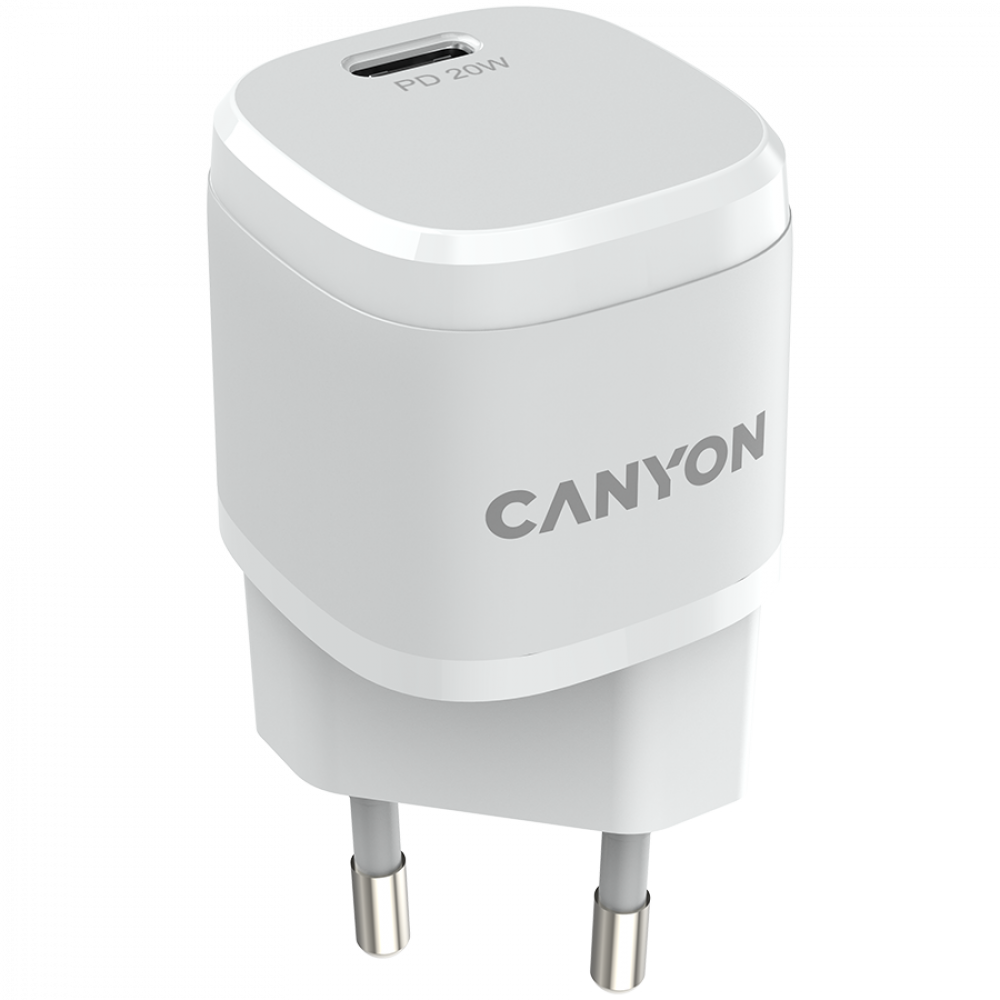 Ładowarka sieciowa 20W PD USB-C do telefonu Canyon H-20-05 biała