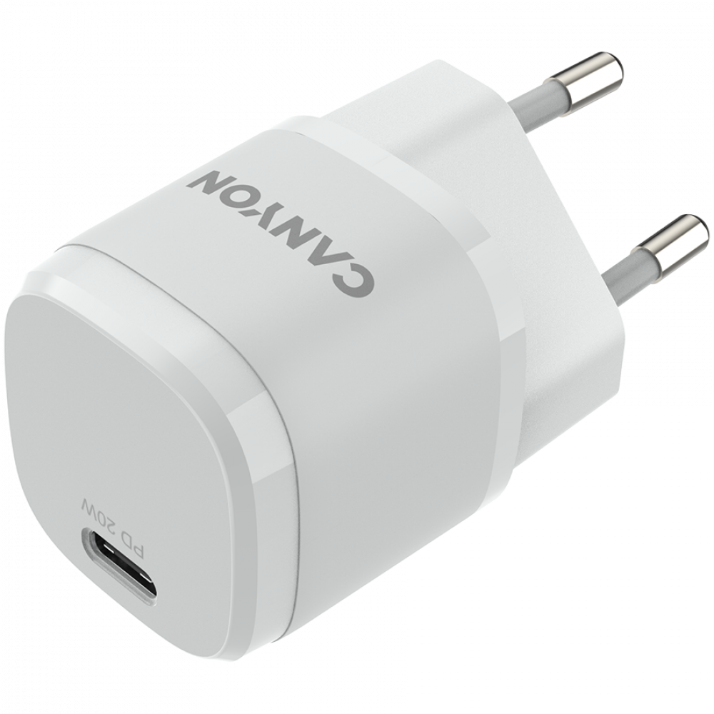 Ładowarka sieciowa 20W PD USB-C do telefonu Canyon H-20-05 biała