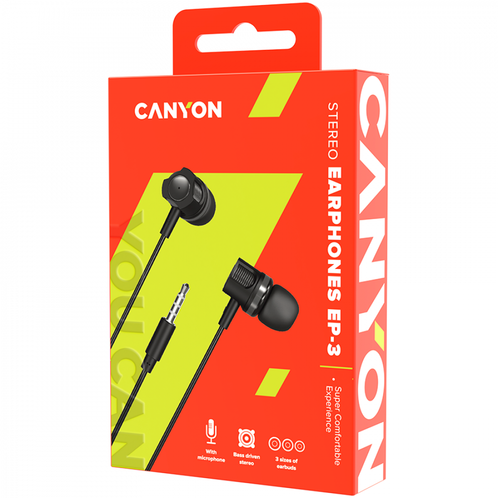 In-Ear-Kopfhörer mit Mikrofon 1,2 m Canyon EP 3 grau
