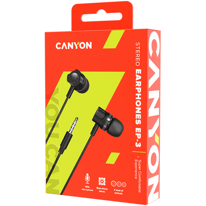 In-Ear-Kopfhörer mit Mikrofon 1,2 m Canyon EP 3 grau