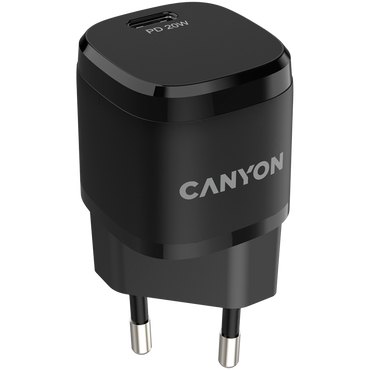 Canyon H-20-05 20W USB-C PD Portable Phone Charger Black