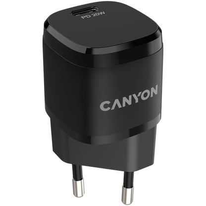 Canyon H-20-05 PD 20W USB-C tragbares Telefonladegerät, schwarz