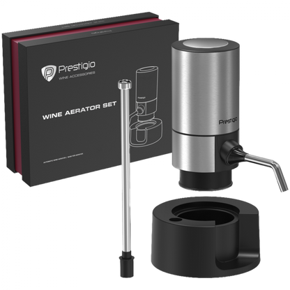 PRESTIGIO wine aerator, set, silver