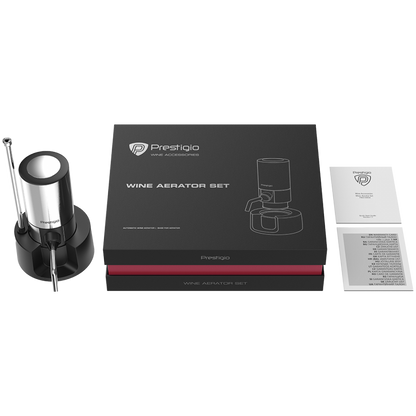 PRESTIGIO wine aerator, set, silver