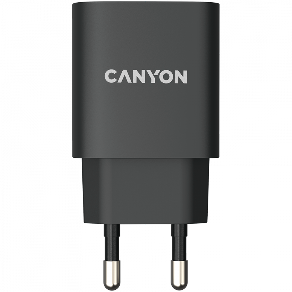 Canyon H-20-02 20W USB-C PD Wall Charger for Phone, black