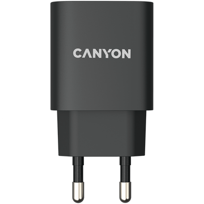 Canyon H-20-02 20W USB-C PD Wall Charger for Phone, black