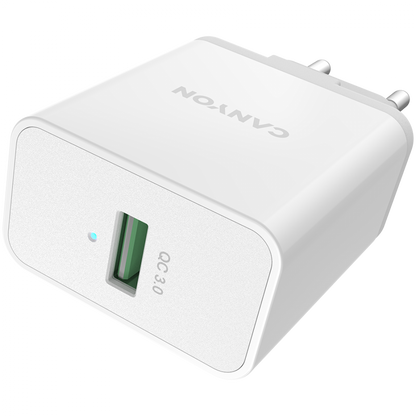 Canyon H 24 24W QC3.0 USB A Mains Charger, white