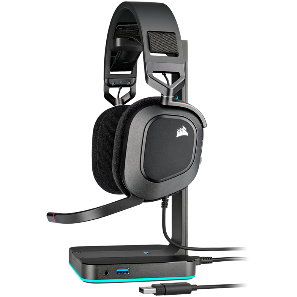 CORSAIR HS80 RGB USB Over-Ear-Headset mit Mikrofon, Carbon