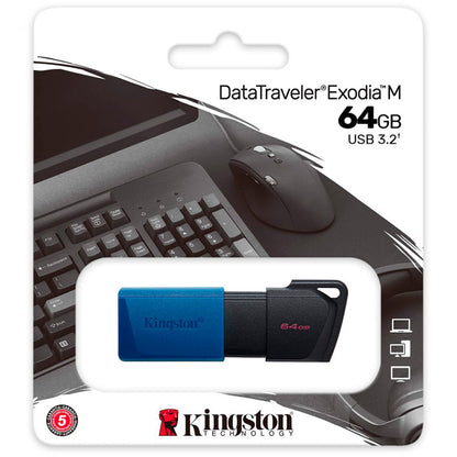 Kingston USB 3.2 64 GB black-blue flash drive
