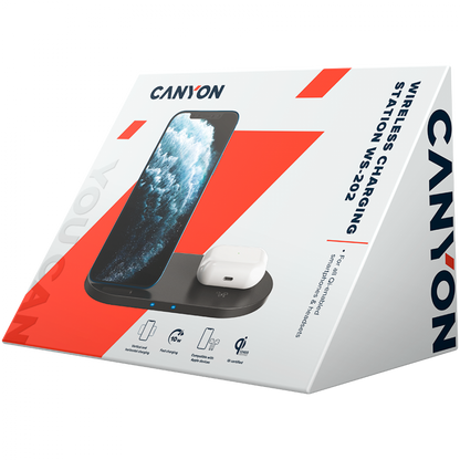 Kabelloses Ladegerät 10W 2in1 Canyon WS 202 schwarz