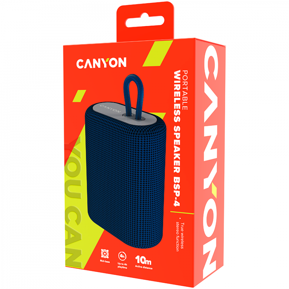 Canyon BSP 4 5W Bluetooth Speaker with FM Radio Blue