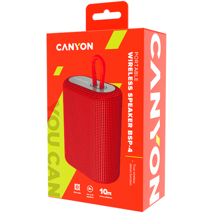 Bluetooth portable speaker 5W FM radio Canyon BSP-4 red