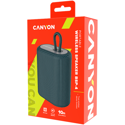 Bluetooth-Lautsprecher tragbar 5W FM-Radio Canyon BSP-4 grau