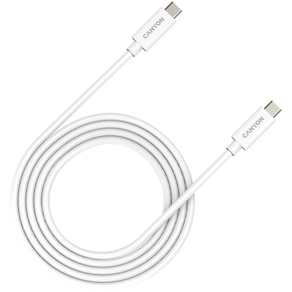 USB-C auf USB-C Kabel 240W 20Gbps 4K 2m Canyon UC-42 weiß