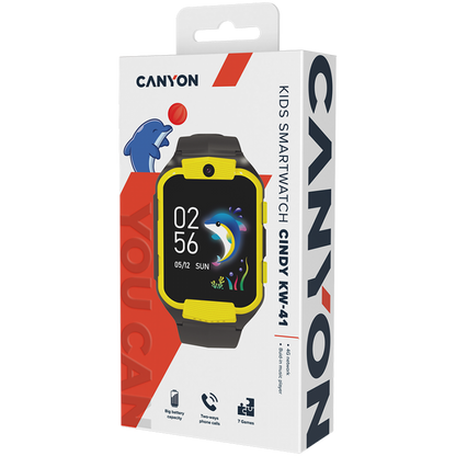 Canyon KW 41 4G Kids Smartwatch with Camera and Music - Yellow Black