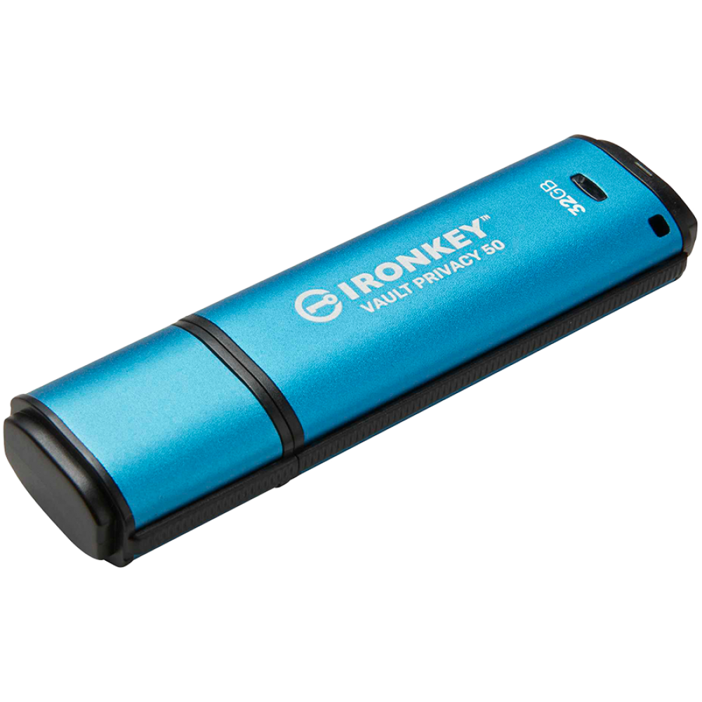 KINGSTON IronKey Vault Privacy 50 32 GB USB 3.2 Waterproof Blue Flash Drive