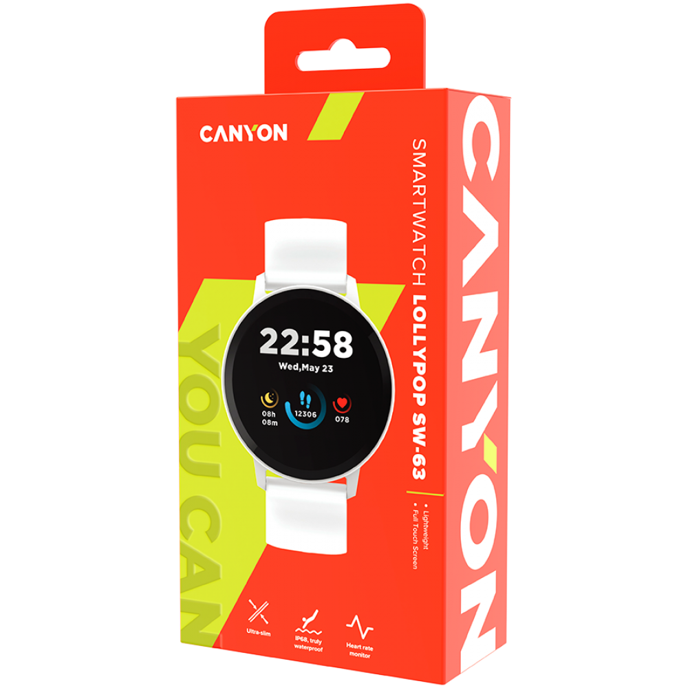 Canyon SW 63 Lollypop Silver Smartwatch with Sports Functions