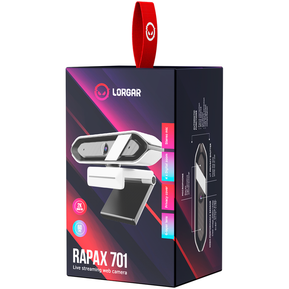 2K Lorgar Rapax 701 Webcam weiß zum Streamen
