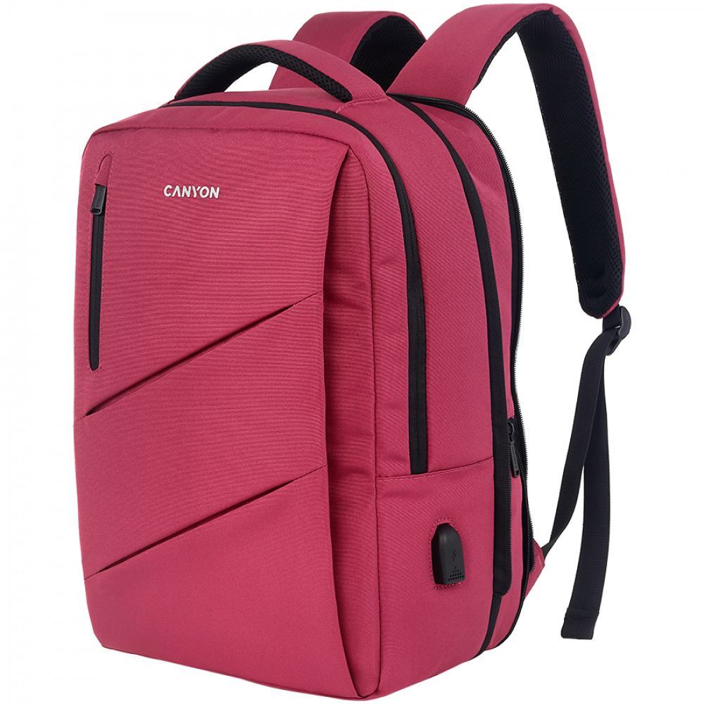 Plecak na laptopa 15.6'' z USB miejski Canyon BPE-5 różowy