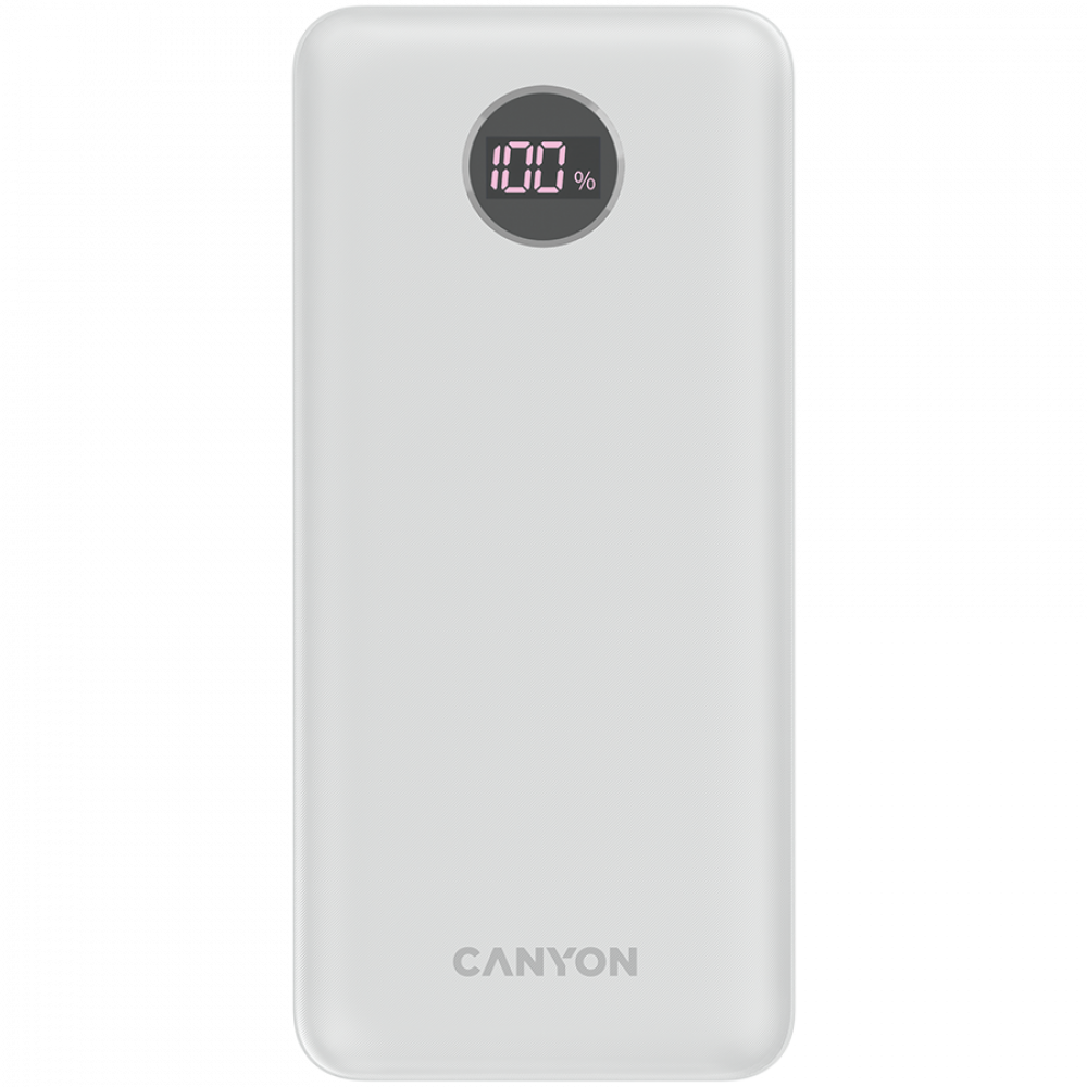 Powerbank 20000 mAh PD 20W QC 3.0 LED Canyon PB 2002 weiß