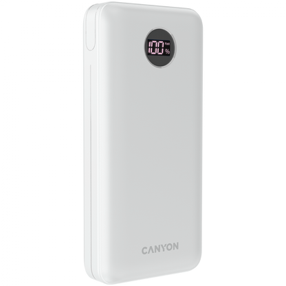 Powerbank 20000 mAh PD 20W QC 3.0 LED Canyon PB 2002 weiß