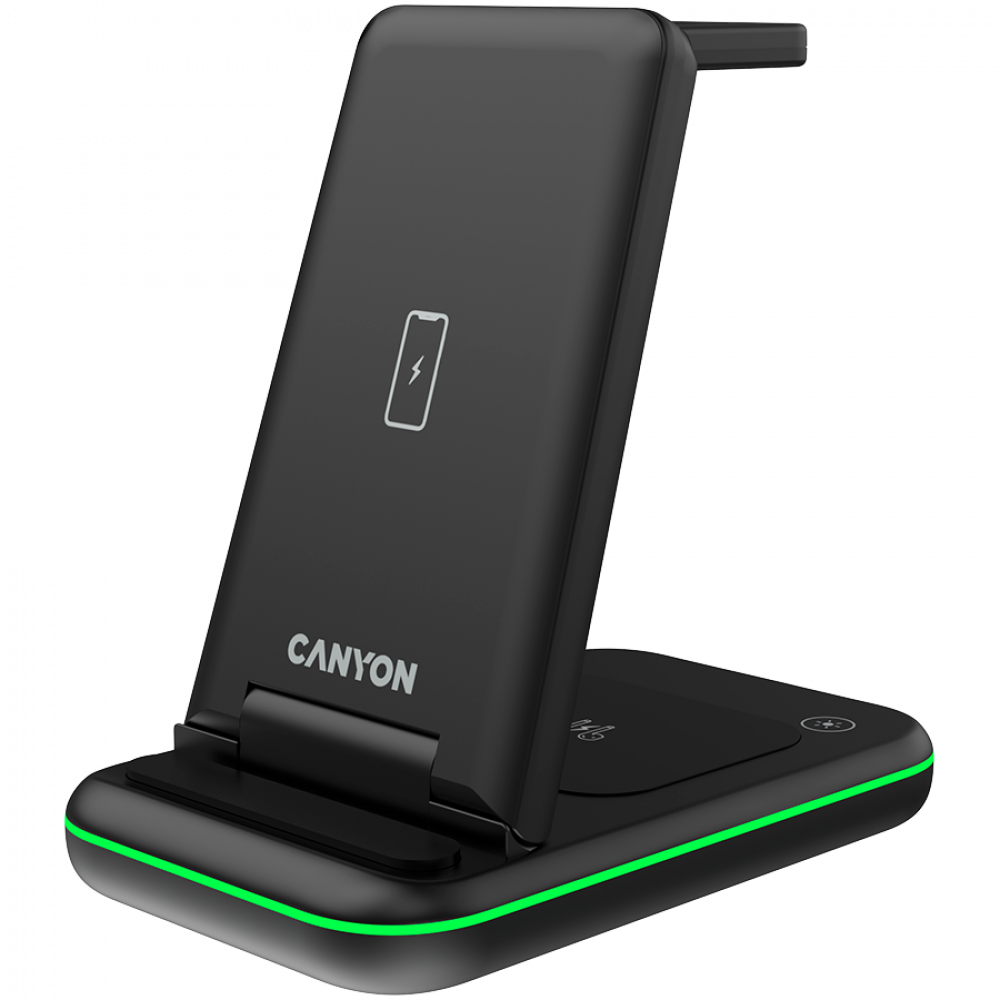 15W 3-in-1 Wireless Charger Canyon WS-304 Black