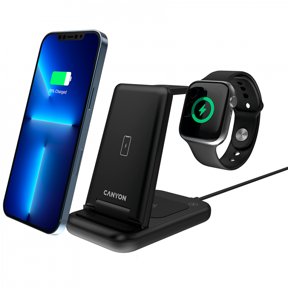 15W 3-in-1 Wireless Charger Canyon WS-304 Black
